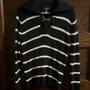 Ralph Lauren Classic Black Knit Sweater, Size Large